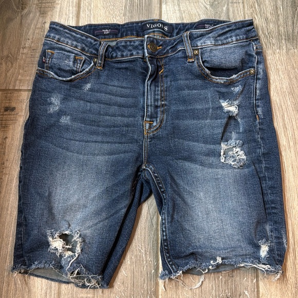 Vigoss Marley Distressed Mid Rise Jean Shorts Size 29 - Picture 2 of 12
